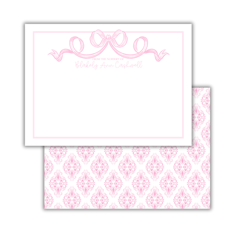 Pink Bow "From The Nursery of"