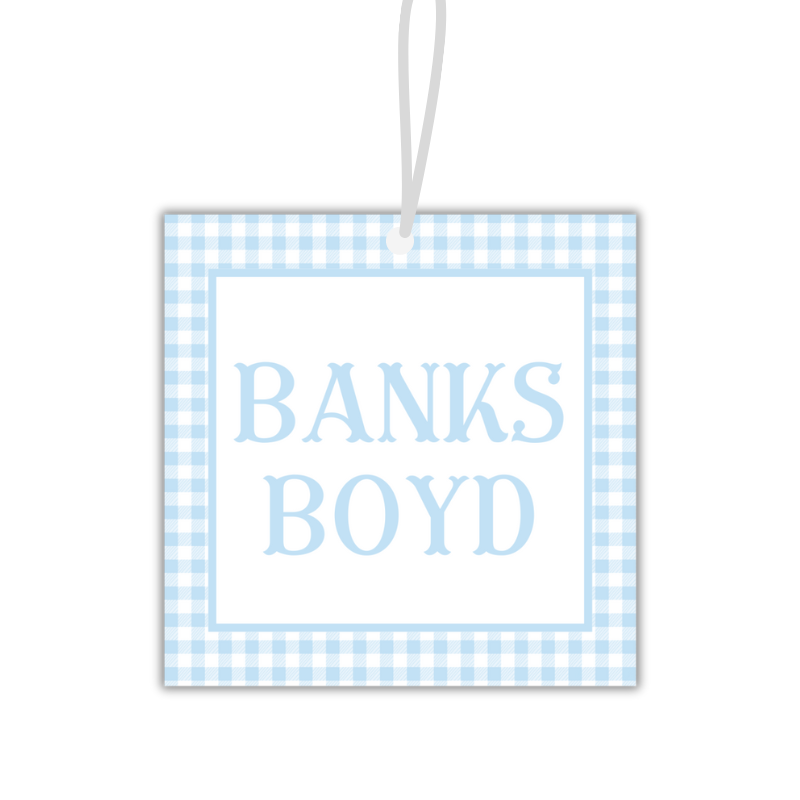 Baby Boy Gingham Bag Tag