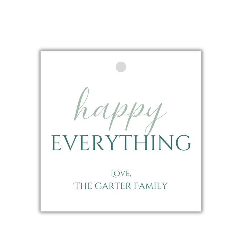 Teal Happy Everything Gift Tag