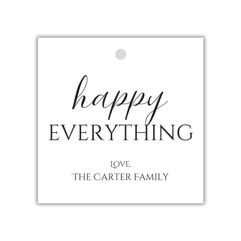 Black Happy Everything Gift Tag