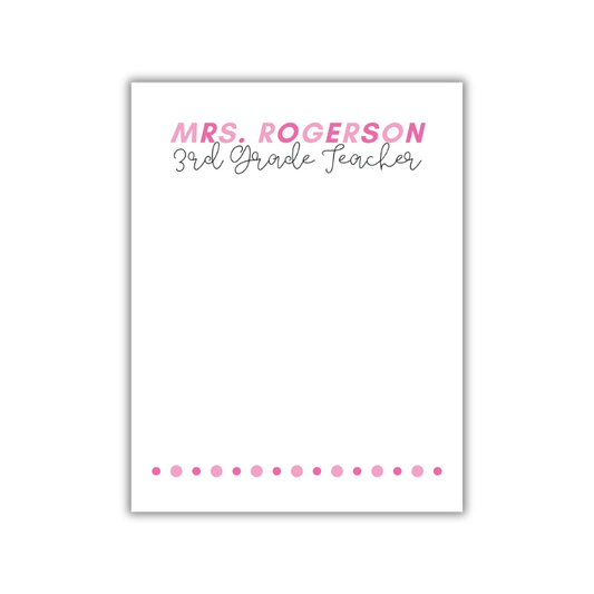 Double Pink Teacher Notepad