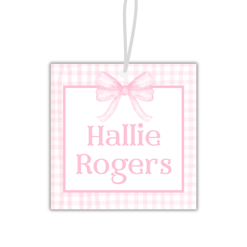 Baby Girl Gingham Bag Tag